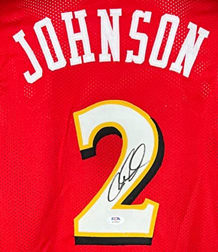 Джо Джонсън подписва фланелка с автограф на NBA Атланта Хоукс PSA COA Brooklyn Nets