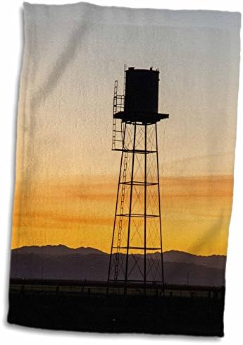 3дРоуз, Калифорния. Басейн на река Сан Хоакин, на водна кула на фона на залез слънце - Кърпи (twl-278479-3)