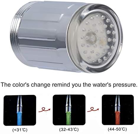 Caczmarek Кран Светещи Led смесителна батерия За Душ, Датчик за Налягане на Светлината в 3 Цвята RGB Цветни Мини-Кухненски Аксесоари За Баня