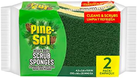 Гъба-ексфолианти за почистване Pine-Sol Heavy Duty | за Двустранно Препарат за миене на съдове | прибори за готвене, за миене на съдове, Тенджери, Тигани, 2 опаковки