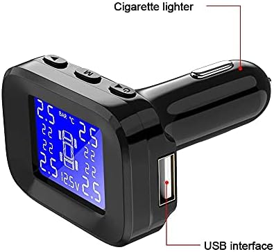 ZYZMH Система за контрол на налягането в гумите Сензор за налягане в гумите Автомобилни Автоматични охранителни Алармени Системи Запалката USB Порт (Цвят: Външен сензор)