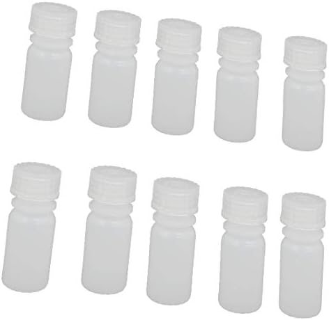 X-DREE 4 ml Пластмасова бутилка за съхранение на реактиви от полиетилен с висока плътност с винт капачка с широко гърло и Прозрачен 10 бр (Bottiglia di stoccaggio del reagente della bocca del tappo a vite di plastica