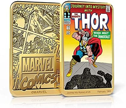 Колекция Кюлчета от 6 Обложки комикси с покритие от 24-КАРАТОВО с участието на Тора в ослепителни цветове, 2,36 x 1,58 x 0,12 - Marvel Thor Collectibles с Албума колектори и сертификат за автентичност