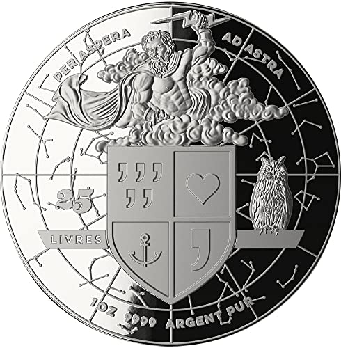 2021 Модерна Възпоменателна монета PowerCoin Съблазняване Of Europe Mythos 1 Унция Сребърна монета 25 Livres Германия 2021 Година Proof