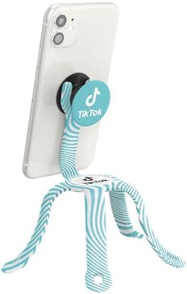 PopSockets: Гъвкаво определяне и поставка за телефон, закрепване за статив за телефон, универсално закрепване за устройство - TikTok Синьо-Завъртете & Phone Grip с разширяване на стойка, Выдвижное гнездо за телефон
