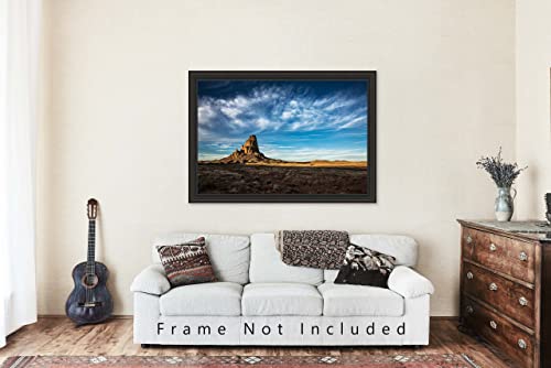 Юго-Западна фотография, Принт (без рамка), Изображение на връх Агатла под голямото синьо небе в Аризона, Стената на Плача, Изкуство, природа, Интериор от 4x6 до 40x60