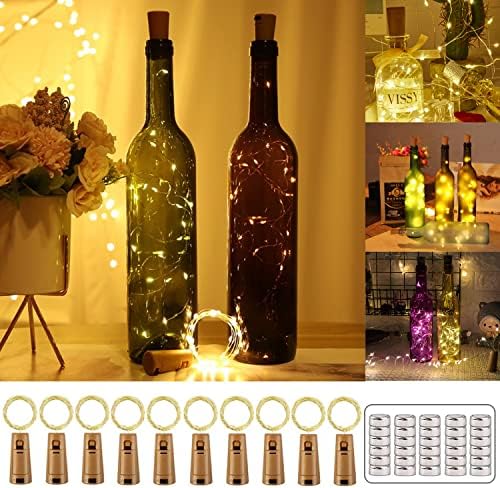 Вино Корк тела OOTSUN, осветителни Тела за винени бутилки със запушалка, 10 X 20 led крушки за бутилки с Алкохол, Водоустойчив вино, Корк тела IP65 за парти по случай рождения Ден на собствените си ръце и дизайн на