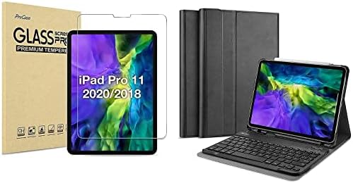 Защитно фолио за екран от закалено стъкло ProCase iPad Pro 11 2018 2020 в комплект с Калъф за клавиатура на iPad Pro 11 2018 2020