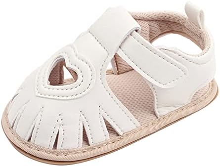Тънки обувки за малки момичета, Отворени обувки за първите ходунков Love, Сандали за деца, Обувки Принцеса, Детски Топли чехли-Обувки (бели, 12-18 месеца)
