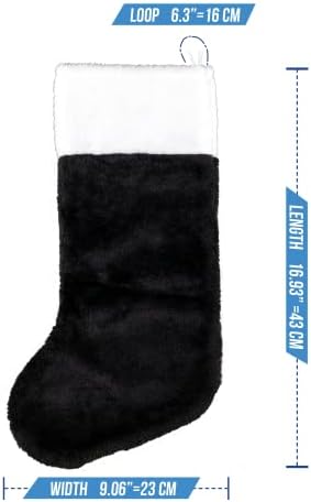 Коледни чорапи от плюшени тъкани Iconikal 18-инчов, 4 опаковки (черен)
