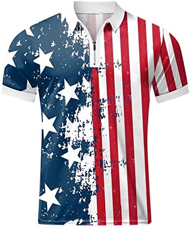 4 юли, Мъжки Забавни Поло блузи, Мъжки Риза с Американски Патриотичен Флага, Летни Ежедневни Блузи с Къс Ръкав