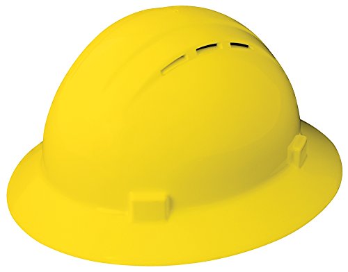 Шлемове ERB Safety 039-19332 Americana с вентилационни отвори, Стандартни, 6,5 х 8, Найлонови, Регулируеми, Жълт