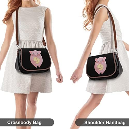 Розова Чанта за през Рамото от Естествена Кожа Pig Dollar, Модерни Ежедневни Чанти през Рамо с Каишка