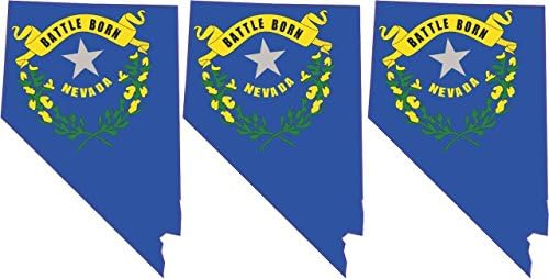Винилови стикери StickerTalk Die Cut с Флага на щата Невада, 1 Лист от 3 стикери с размер от 1,5 до 2,3 инча всяка