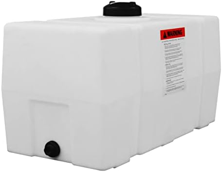 RomoTech 82123919 Странично квадратен полиетиленов резервоар за вода за селското стопанство, строителството и много други, 50 литра, седло
