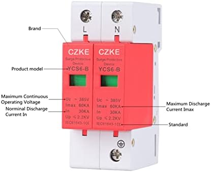 MAKEE YCS6-B AC SPD 385V 2P Устройство за защита от пренапрежение за Домашно мрежов филтър Защитен низковольтный разрядник (Цвят: 2P, размер: 30-60 цена 36 мм)