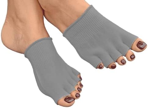 Чорапи Viycuho За изравняване на пръстите на краката, облекчаване на болката при Разтягане на Сухожилия, за практикуване на Йога, Спорт, Фитнес зала, Чорапи с пет разделители на пръстите на краката (Средно)