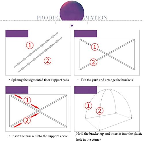 ASDFGH Противомоскитная мрежа за юрти със защита от падане, Спално бельо с мрежа с цип, Шифрующие Завеси с Мрежесто Балдахин за принцесата, Домашна стая в общежитието с три дупки-Лилаво 150x200 см (59x79 инча)