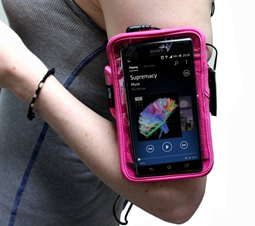 Водоустойчива Спортна превръзка Navitech Pink за бягане /Колоездене, съвместима с Samsung Galaxy Note 3