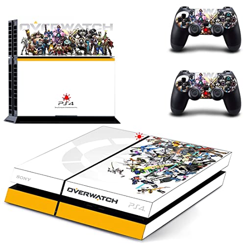 Детска Стикер VOverwatchC Ashe Bastion Doomfist Hanzo Genji за PS4 или PS5 за конзолата PlayStation 4 или 5 и 2 контролери Vinyl Стикер V7729