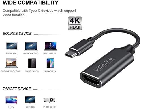Работи от VOLT PLUS ТЕХНОЛОГИИ 4K, HDMI USB-C Kit е съвместим с професионален водач Realme 9 5G Скорост с цифрово пълна изход 2160p, 60Hz!