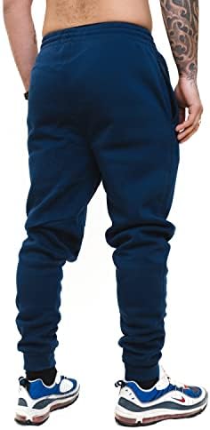 Q-Active Мъжки флисовые зауженные джоггеры за бягане - Удобни и стилни спортни панталони за ежедневието с 3 джобове (1 страничен цип)