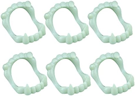 Зъбите Хелоуин Нажежен Протеза Страшни Бели Зъби на Ужасите Зелен Грижи За Зъбите си Електрическа четка за Зъби Акумулаторна (A, Един размер)