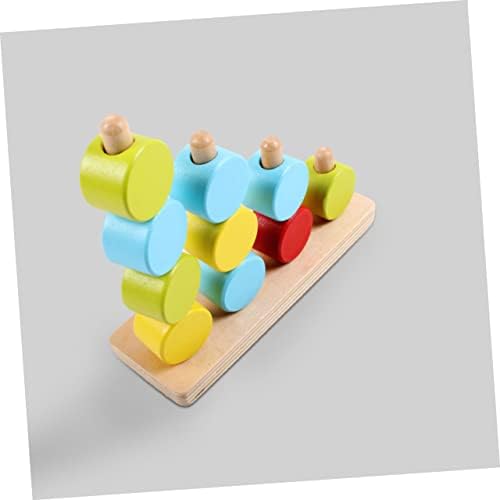 TOYANDONA Конструктори Забавни Играчки Rayan Играчки за Деца Градивни елементи за Деца Играчка за обучение на Логическото мислене на Геометричния Стълб Дъска Забавни Играчки, Дървени Пъзели Цветни Детски