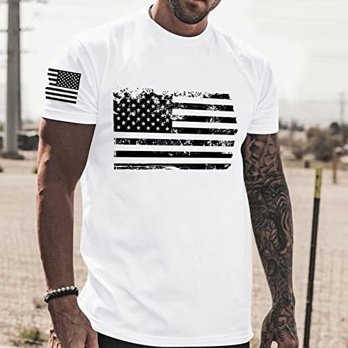 Тениски MIASHUI Tall за мъже с флага на Деня на независимостта, ежедневни меки и удобни памучни тениски с фин принтом с