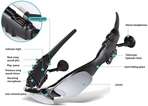 CUIFATI Спортни Слънчеви Очила Дамски, Мъжки, Bluetooth Смарт Очила за шофиране на Мотор, HD Поляризирани Слънчеви Очила с микрофон (Стандартната версия)