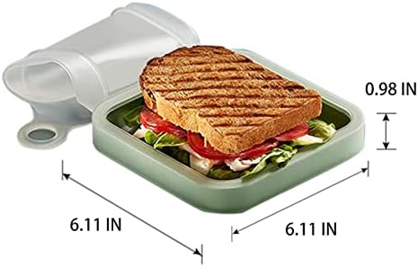Кутия за сандвичи CLA JLT, Калъф за наздравици, Контейнер за съхранение на храна, Обяд-Бокс, Кутия за Бэнто, уплътнение (2 бр.) (ЗЕЛЕН)