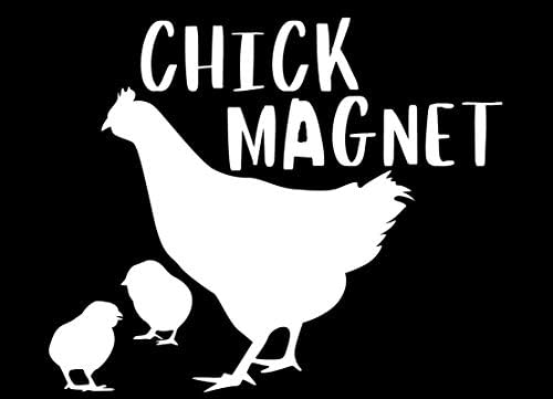 Пиле Магнит Пилета Забавен Стикер NOK Vinyl Стикер |Автомобили, Камиони, Микробуси Стени Лаптоп |Бял | 5,5 x 5,0 инча|NOK120
