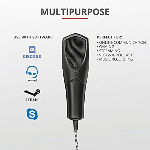 Стрийминг микрофон Trust GXT 232 Mantis USB със статив за предавания в YouTube, Twitch и Facebook - PC и лаптоп Medium