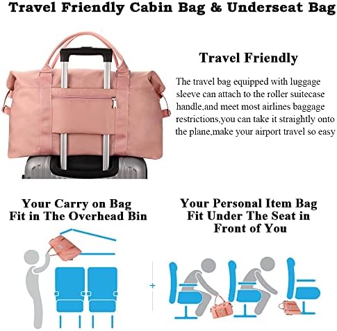 Пътна спортна чанта STANDROCK, Голяма спортна чанта-Тоут за жени, Дамски Чанти за уикенда за една нощ с мокри джоб, Пътни чанти за пътуване (розов)