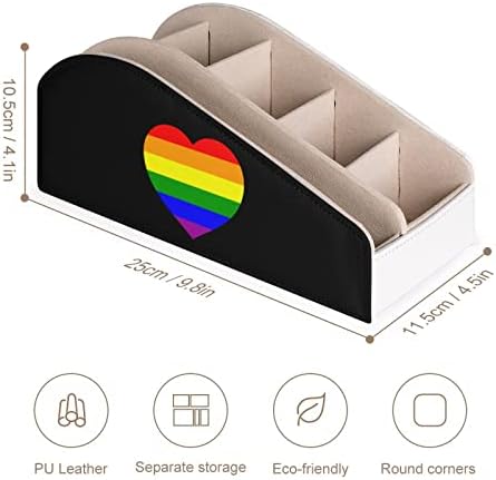 ЛГБТ Гей Гордост Флаг на Притежателя на Дистанционното Управление От Изкуствена Кожа Кутия-Органайзер за Съхранение за Домашния Офис на Работния Плот