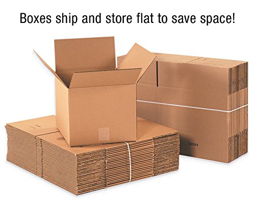 BOX USA 25 Опаковки, Кашони от велпапе, 17 1/4 L x 11 1/4W x 8 H, Бели, Доставка, Опаковане и преместване