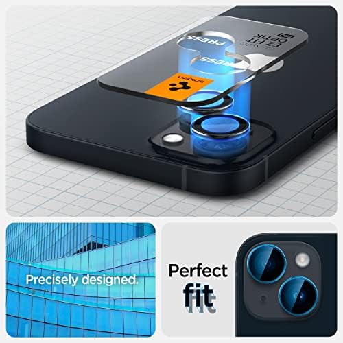 Защитно фолио за обектива на камерата Spigen [GlasTR EZ Fit-Optik Pro] е Предназначена за iPhone 14 Plus /iPhone 14 [Подходяща за своята практика] Черен [2]