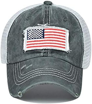 Унисекс, Лятна бейзболна шапка в стил Хип-Хоп, Флаг на САЩ, Однотонная нисък профил Шапка на шофьор на камион, Мъжки Дамски Шапка на шофьор на камион с Дишаща Мрежа