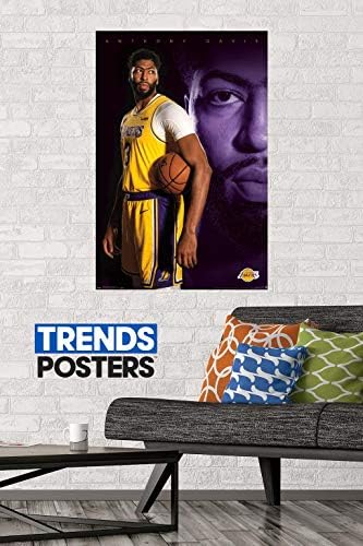 Плакат на стената Trends International НБА Лос Анджелис Лейкърс - Антъни Дейвис 19, 22.375 x 34, версия без рамка