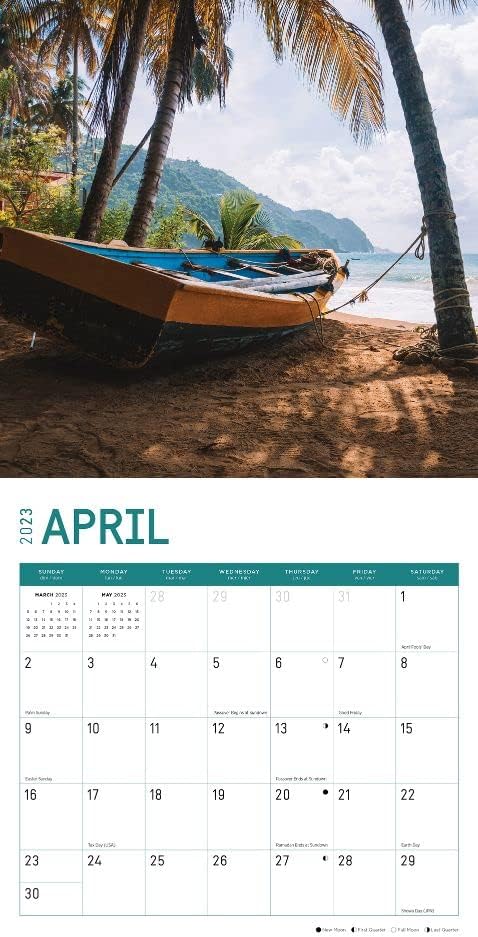 Карибски Стенен Календар за 2023 година от Bright Day, 12x12 Инча