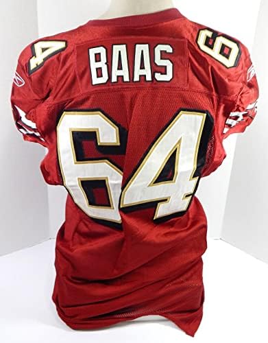 2005 San Francisco 49ers David Baas 64 Game Пусна Червената фланелка 48 DP37150 - Използваните тениски за игри NFL без подпис