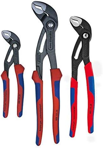 Инструменти KNIPEX - 9K 00 80 05 САЩ - Многокомпонентный набор от Cobra от 3 теми (7, 10 и 12) (9K008005US) и инструменти - Клещи, Гаечен ключ, Хром, Многокомпонентный (8605180), 7-1/4 инча